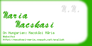 maria macskasi business card