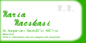 maria macskasi business card